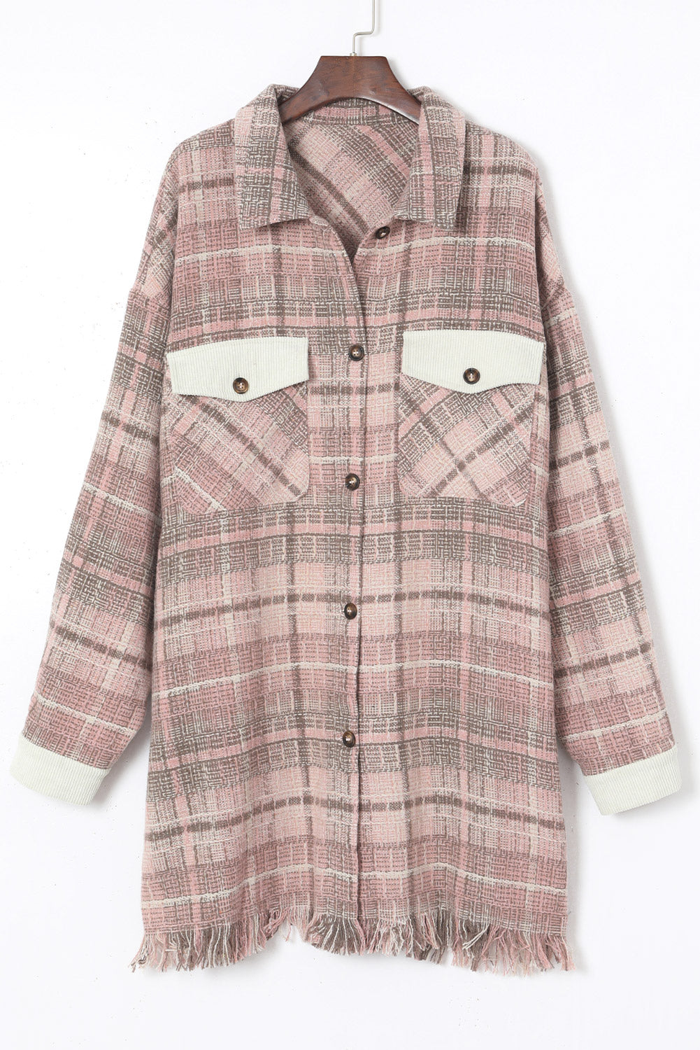 KaleaBoutique Plus Size Macrame Plaid Coat - KaleaBoutique.com