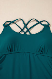 KaleaBoutique Drawstring Tummy Control Mix-and-match 2pcs Tankini Swimsuit