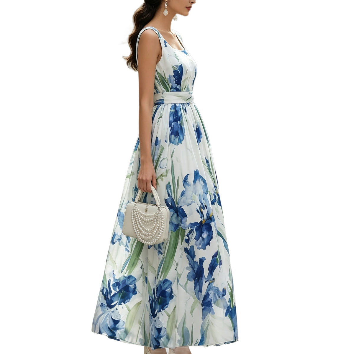 Casual Beach Vacation Boat-neck Sleeveless Printed Dress - KaleaBoutique.com
