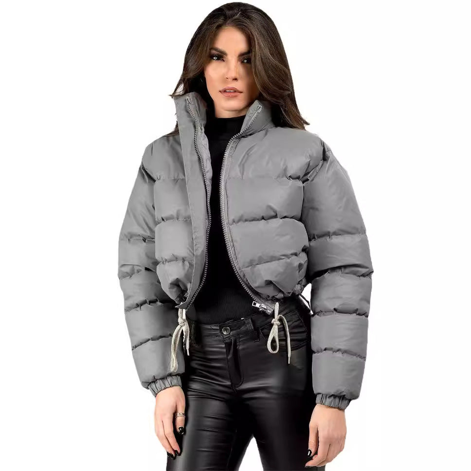 Women’s Short Loose-Fit Padded Jacket - KaleaBoutique.com