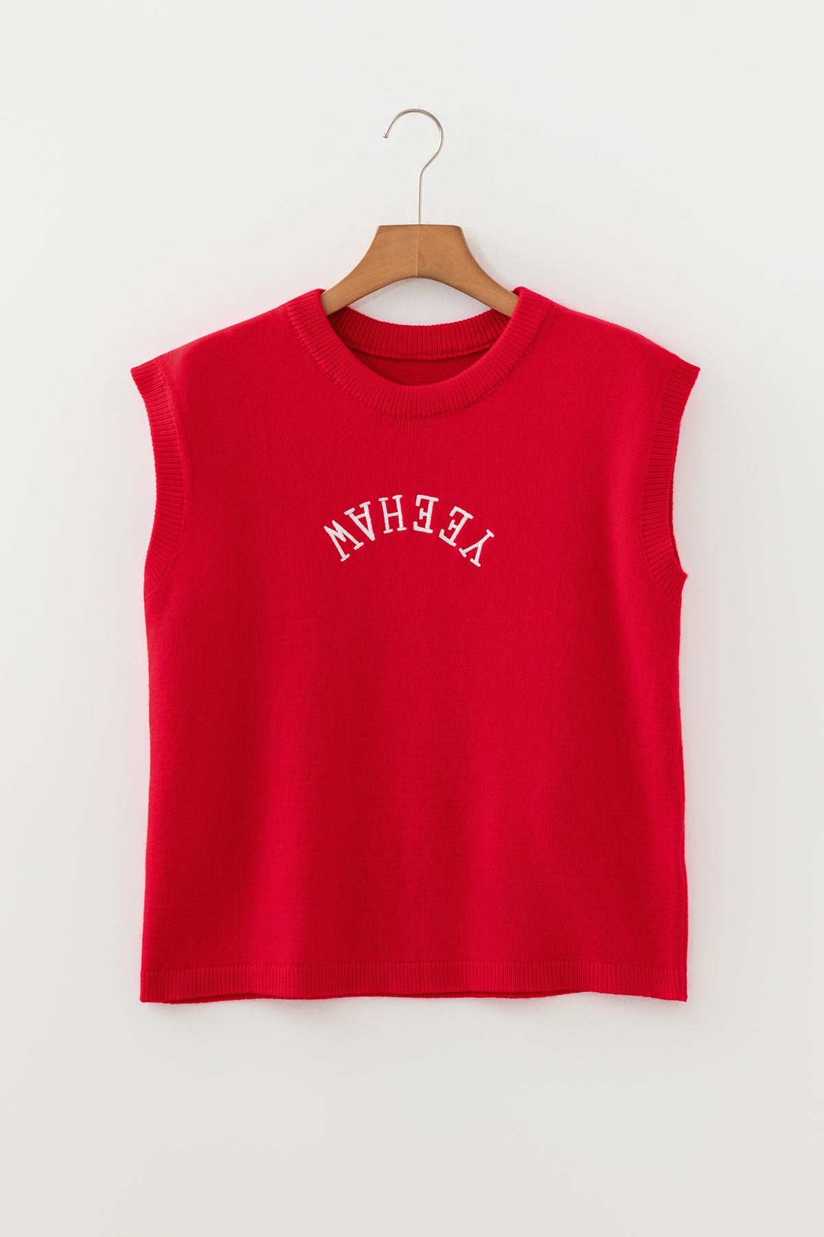 KaleaBoutique Stylish YEEHAW Embroidered Letter Loose Short Sleeve Sweater - KaleaBoutique.com