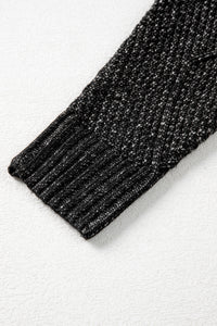 KaleaBoutique Stylish Cable Knit Drop Shoulder Loose Fit Sweater Dress - KaleaBoutique.com