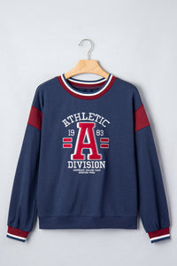 KaleaBoutique Comfortable Patchwork Round Neck Long Sleeve Sweatshirt - KaleaBoutique.com