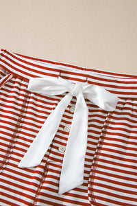 KaleaBoutique Stylish Buttoned V Neck Top and Knotted Waist Pants Lounge Set - KaleaBoutique.com