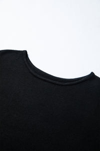 KaleaBoutique Stylish Asymmetric Neck Batwing Sleeve Shift Mini Sweater Dress - KaleaBoutique.com