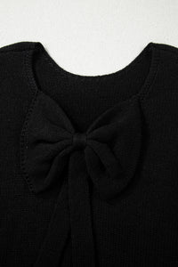 Bow Backless Bubble Sleeve Sweater - KaleaBoutique.com