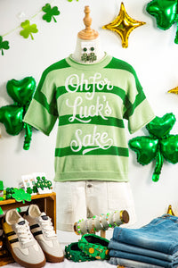 KaleaBoutique Comfortable Oh for Lucks Sake St Patricks Day Short Sleeve Sweater - KaleaBoutique.com