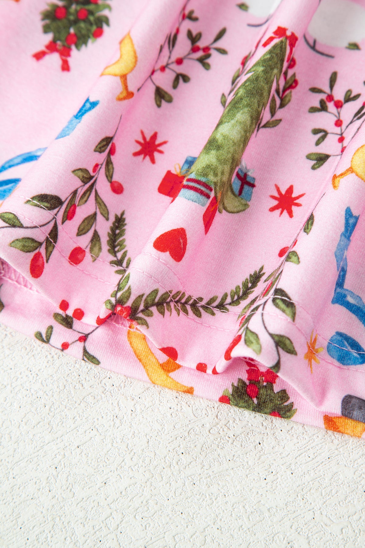 KaleaBoutique Comfortable Nutcracker Doll Christmas Print Ribbon Tie Waist Short 2pcs Pajama Set - KaleaBoutique.com
