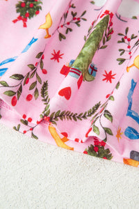 KaleaBoutique Comfortable Nutcracker Doll Christmas Print Ribbon Tie Waist Short 2pcs Pajama Set - KaleaBoutique.com