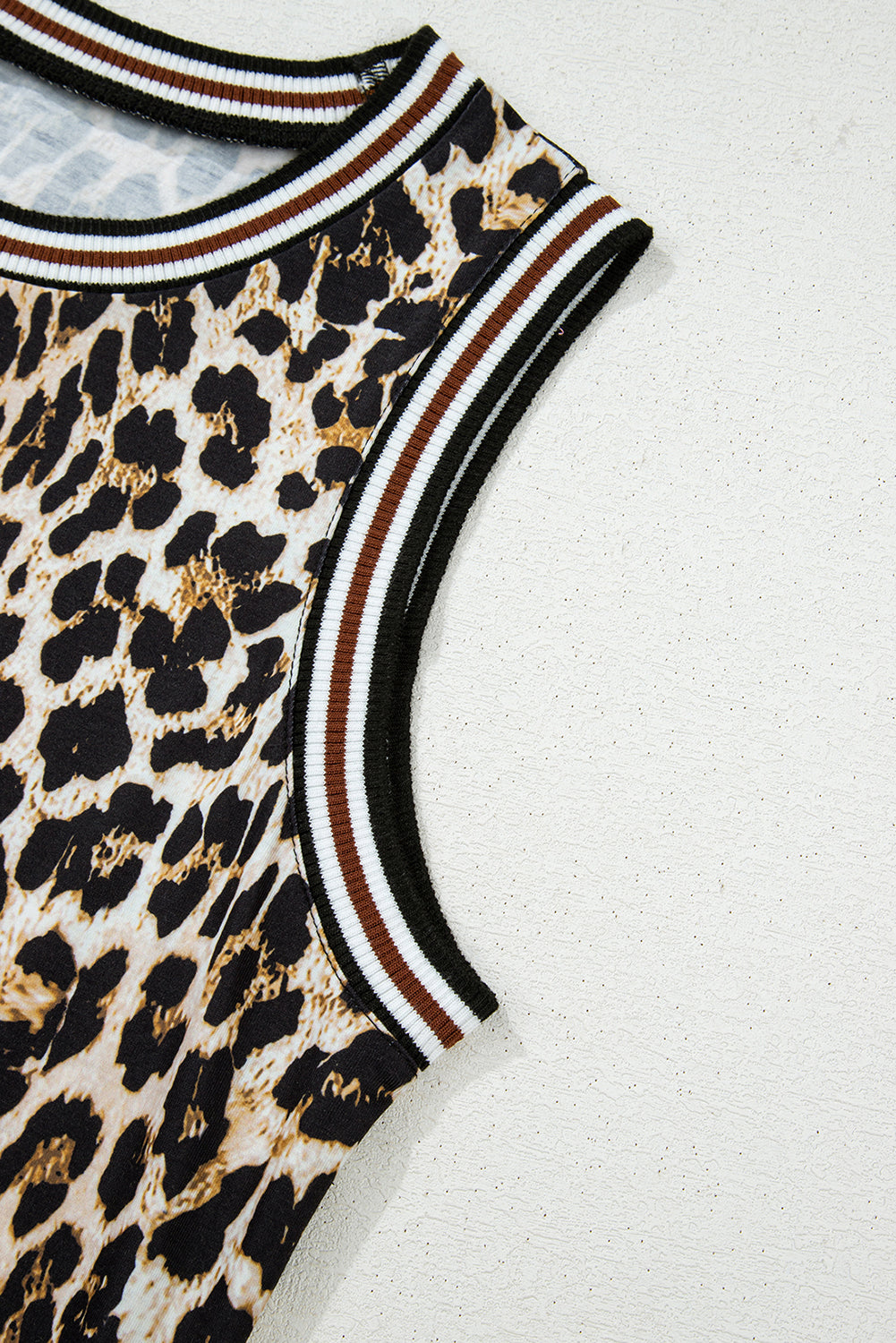 KaleaBoutique Stylish Contrast Striped Trim Leopard Sleeveless Maxi Dress - KaleaBoutique.com