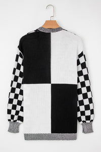 KaleaBoutique Stylish Checkered Open Front Drop Shoulder Cardigan - KaleaBoutique.com