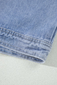 KaleaBoutique Stylish Studded Metal Zipper Rivet Pockets Long Sleeve Denim Jacket - KaleaBoutique.com