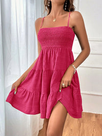 Women's Square-Neck Smocked Tiered Mini Dress - KaleaBoutique.com