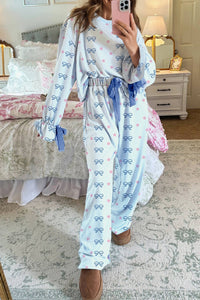 KaleaBoutique Stylish Bow Star Print Tied Detail 2pcs Lounge Set - KaleaBoutique.com