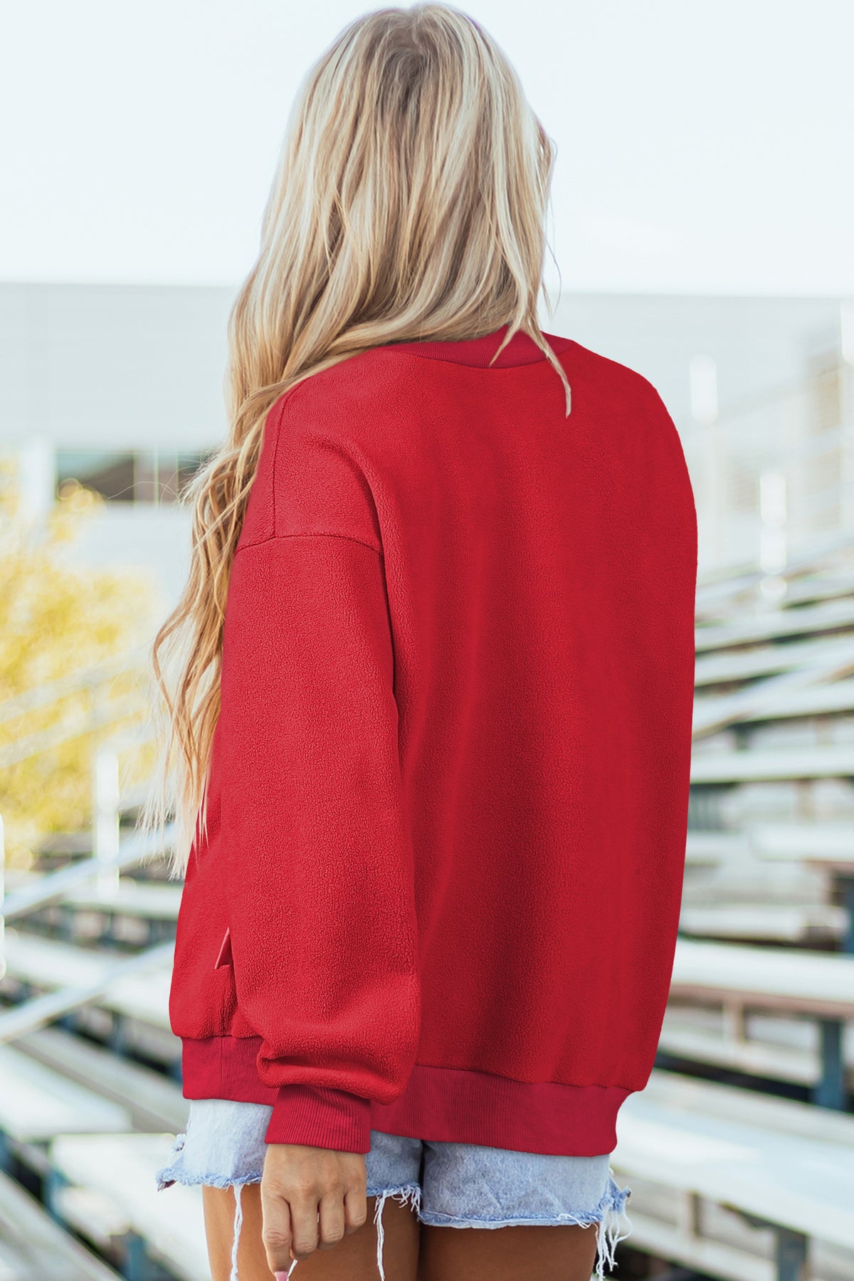 Oversize Drop Shoulder Reversible Mock Neck Sweatshirt - KaleaBoutique.com
