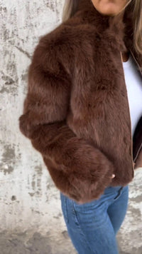 KaleaBoutique Women's Faux-Fur Stand-Collar Zip Jacket - KaleaBoutique.com