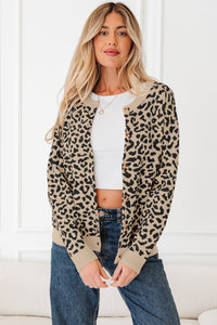 KaleaBoutique Stylish Leopard Drop Shoulder Chunky Knitted Cardigan Sweater - KaleaBoutique.com