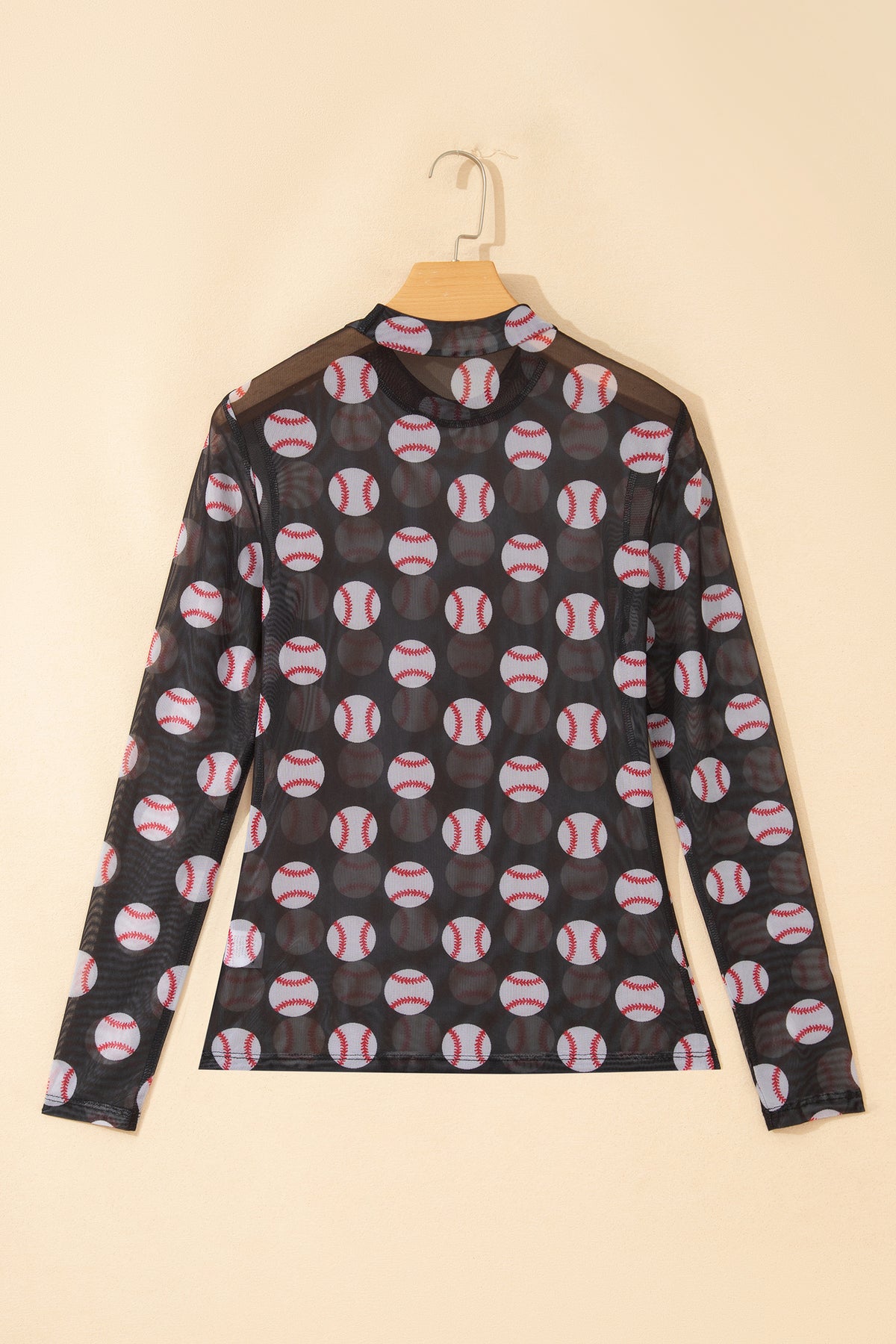 KaleaBoutique Stylish Baseball Game Day Sheer Mesh Long Sleeve Top - KaleaBoutique.com