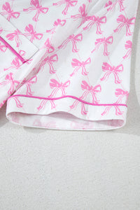 KaleaBoutique Comfortable Bowknot Printed Short Sleeve and Ruffled Shorts Pajama Set - KaleaBoutique.com