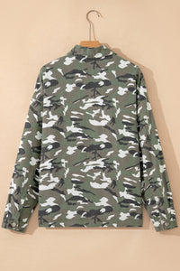 KaleaBoutique Stylish Camo Chest Pockets Loose Jean Jacket - KaleaBoutique.com