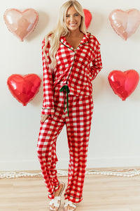 KaleaBoutique Stylish Christmas Plaid Print Shirt and Pants Pajama Set - KaleaBoutique.com