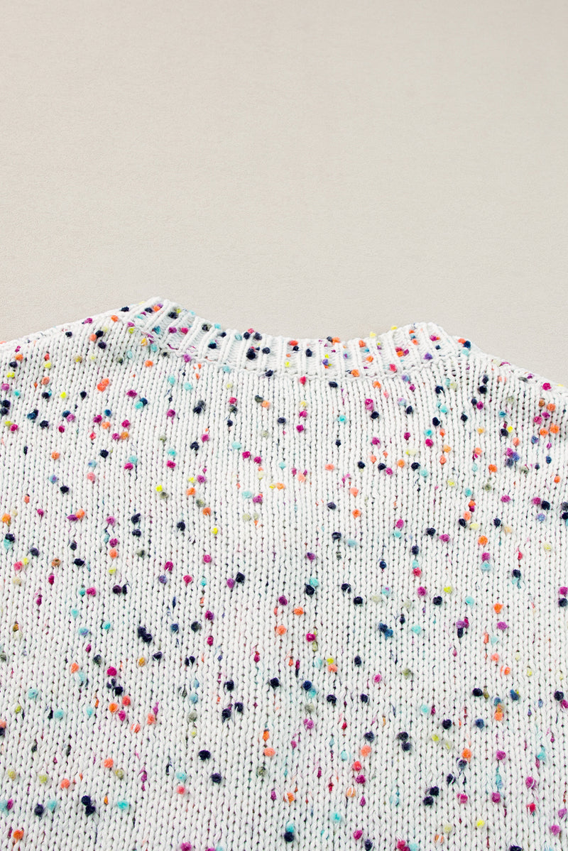 KaleaBoutique Rhinestone Decor Multicolor Confetti Sweater Cardigan - KaleaBoutique.com