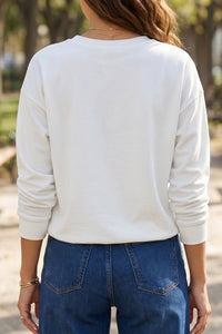 KaleaBoutique Stylish Solid Color Dropped Shoulder Long Sleeve Top - KaleaBoutique.com