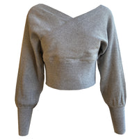 Women's Off-Shoulder Cross-Front Ribbed Pullover Sweater - KaleaBoutique.com
