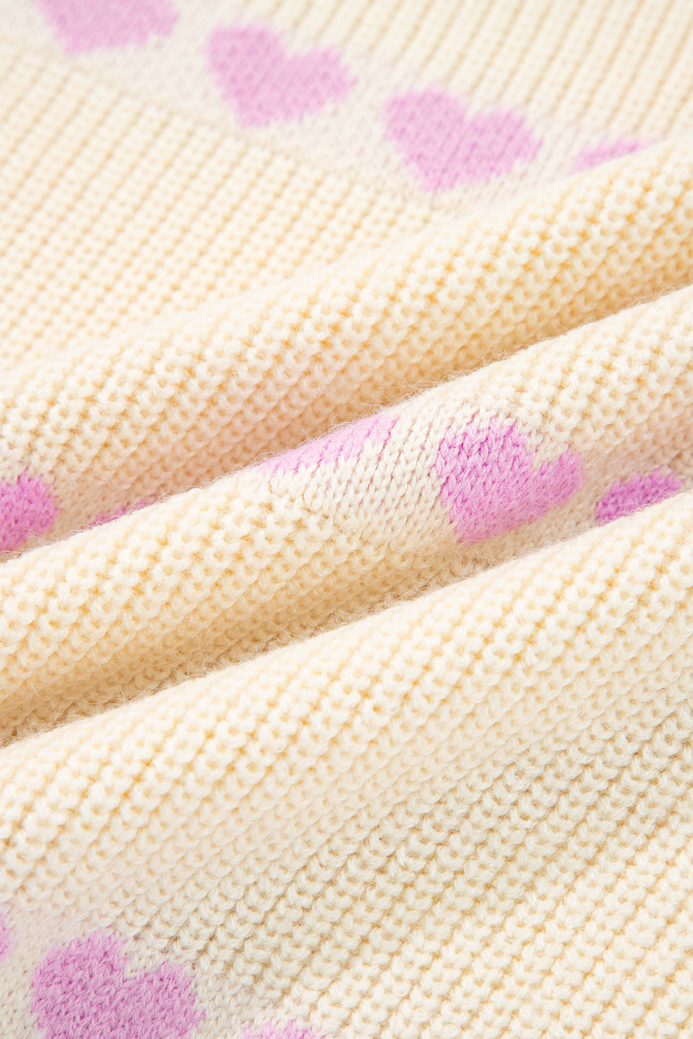 Heart Pattern Valentine Ribbed Knit Sweater - KaleaBoutique.com