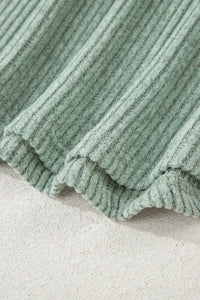 KaleaBoutique Comfortable Ribbed Notched Neck Knit Long Sleeve Leggings Two Pieces Lounge Set - KaleaBoutique.com