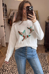 Drop Shoulder Round Neck Long Sleeve Pullover Sweater - KaleaBoutique.com