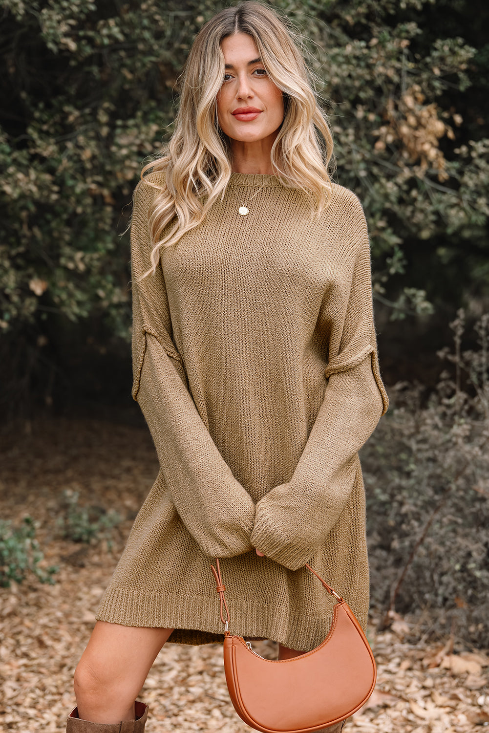 KaleaBoutique Stylish Oversize Drop Shoulder Slouchy Sweater Dress - KaleaBoutique.com