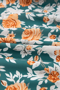 KaleaBoutique Stylish Floral Print Trimmed V Neck Tie Waist Sleeveless Holiday Long Dress - KaleaBoutique.com