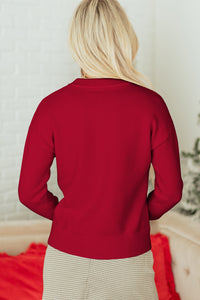 Sequined Bow Graphic Christmas Holiday Sweater - KaleaBoutique.com