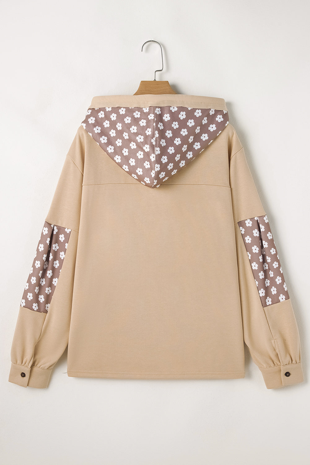 KaleaBoutique Stylish Floral Patchwork Star Pattern Drawstring Hoodie - KaleaBoutique.com