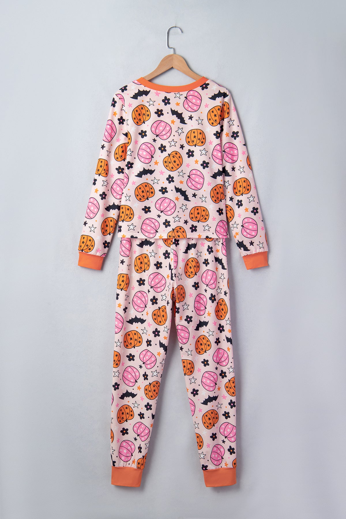 KaleaBoutique Stylish Halloween Pumpkin Print Long Sleeve Home Wear Lounge Set - KaleaBoutique.com