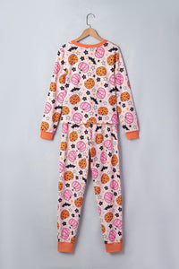 KaleaBoutique Stylish Halloween Pumpkin Print Long Sleeve Home Wear Lounge Set - KaleaBoutique.com