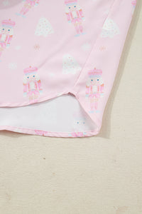 KaleaBoutique Stylish Bow Tie Front Christmas Nutcracker Long Sleeve Shirt Shorts Pajama Set - KaleaBoutique.com