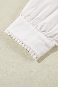 KaleaBoutique Floral Embroidered Bracelet Sleeve Shirt - KaleaBoutique.com