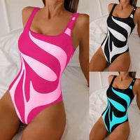 Women Scoop-Neck Abstract Swirl Print One-Piece Swimsuit - KaleaBoutique.com