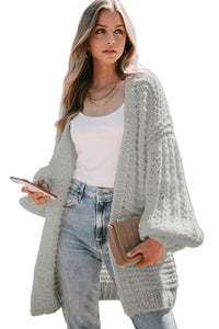 KaleaBoutique Stylish Chunky Oversize Knit Drop Shoulder Puff Sleeve Cardigan - KaleaBoutique.com