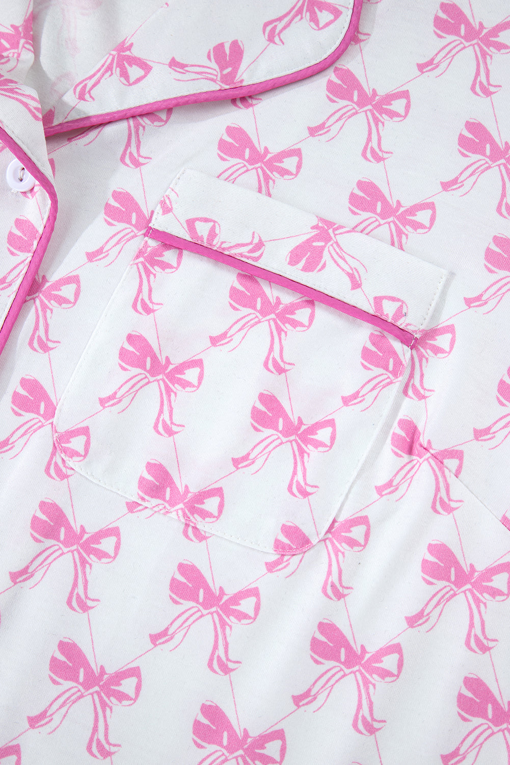 KaleaBoutique Comfortable Bowknot Printed Short Sleeve and Ruffled Shorts Pajama Set - KaleaBoutique.com