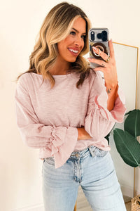 KaleaBoutique Stylish Long Sleeve Ruffle Cuff Casual Elegant Top - KaleaBoutique.com