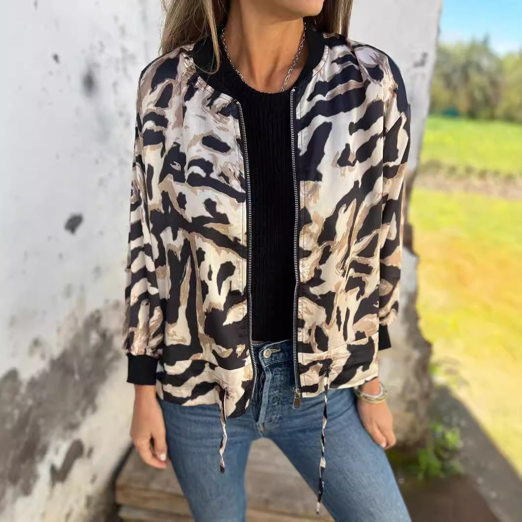 KaleaBoutique Women's Zebra-Print Zip Jacket - KaleaBoutique.com