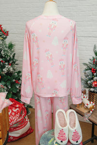 KaleaBoutique Stylish Christmas Tree Nutcracker Print 2pcs Lounge Pant Set - KaleaBoutique.com