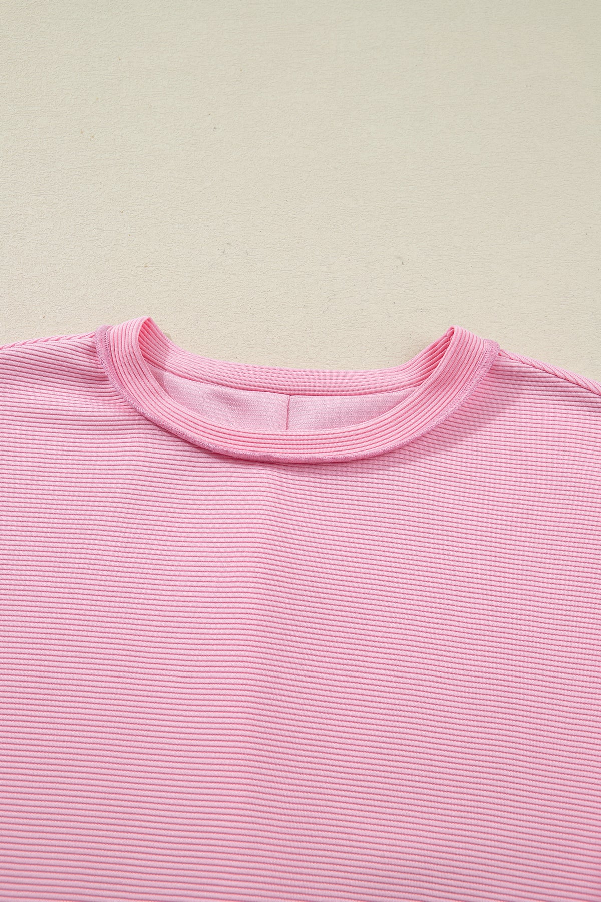 Horizontal Ribbed Exposed Seam Detail Drop Shoulder Baggy Pullover - KaleaBoutique.com