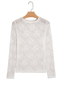 KaleaBoutique Comfortable Long Sleeve Sheer Mesh Lace Top - KaleaBoutique.com