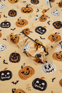 KaleaBoutique Stylish Long Sleeve Ruffle Pumpkin Face Print Two Piece Lounge Set - KaleaBoutique.com