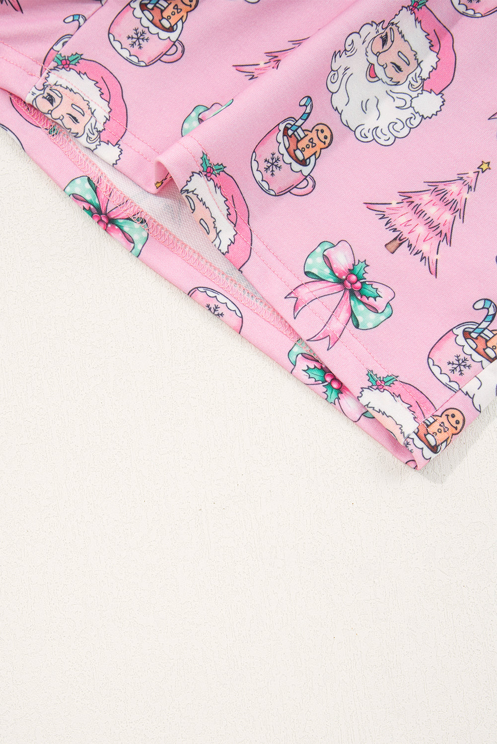 KaleaBoutique Stylish Ho Ho Ho Christmas Fashion Print 2pcs Lounge Short Set - KaleaBoutique.com