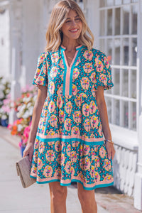 KaleaBoutique Classic Stylish Leopard Floral Short Dress - KaleaBoutique.com
